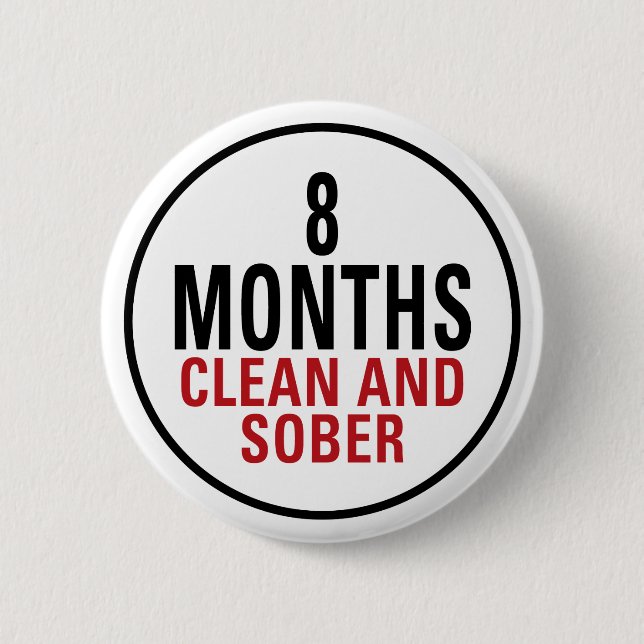 Badge Rond 5 Cm 8 mois nettoient et assagissent (Devant)