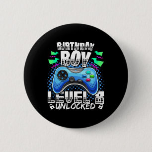 Badge Rond 5 Cm 8 Vidéo Déverrouillée Jeu 8e Anniversaire Gamer Ca