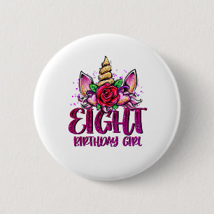 Badge Rond 5 Cm 8th Birthday Girl Shirt 8 Year Old Girl Birthday G