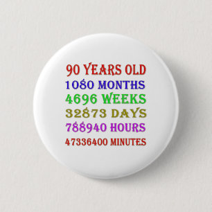 Badge Rond 5 Cm 90e anniversaire Jalons