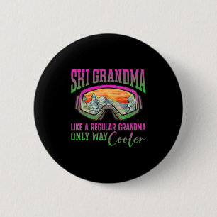 Badge Rond 5 Cm 90s 80s Skiing Outfit Retro Ski Grandma
