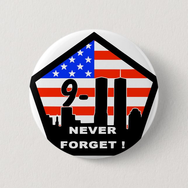 Badge Rond 5 Cm 911 n'oubliez jamais (Devant)