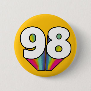 Badge Rond 5 Cm 98e anniversaire célébration de 98 ans