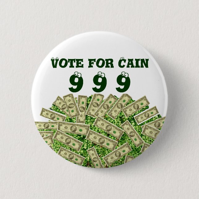 Badge Rond 5 Cm 999, Vote pour Cain_ (Devant)