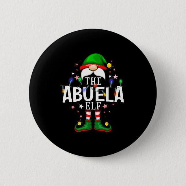 Badge Rond 5 Cm 99 Matching Christmas Elf Family Pjs - Abuela Elf  (Devant)