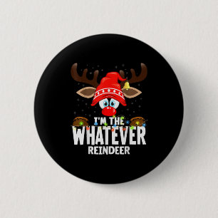 Badge Rond 5 Cm 99 rennes de Noël assortis - Uni-adultes, Noir