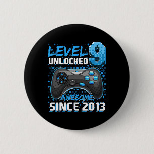 Badge Rond 5 Cm 9 Déverrouillé Awesome 2013 jeu vidéo 9e anniversa