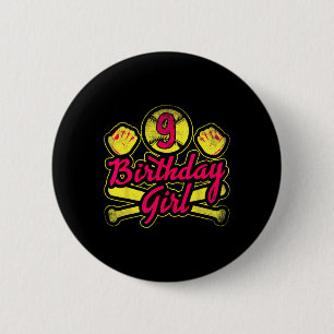 Badge Rond 5 Cm 9 Fille d'anniversaire pour filles cool softll 9e