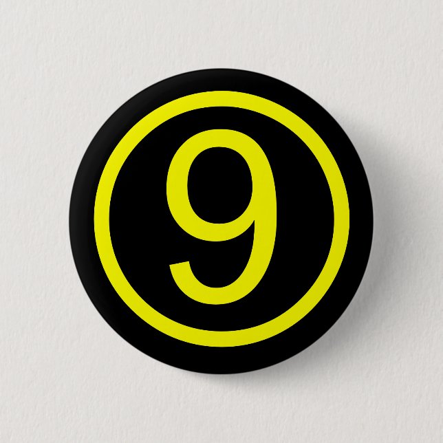 Badge Rond 5 Cm 9 - numéro neuf (Devant)