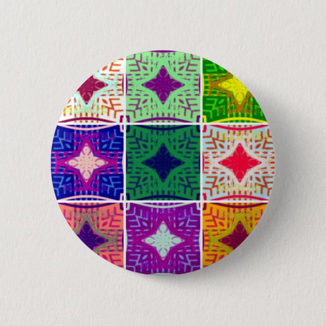 Badge Rond 5 Cm 9 star Hakuna matata pattern (Devant)