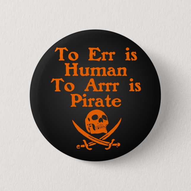 Badge Rond 5 Cm À Arrr est le bouton de pirate (Devant)
