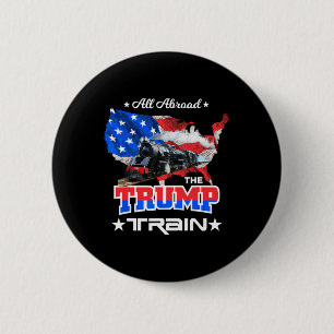 Badge Rond 5 Cm À Bord Du Drapeau Américain Trump Train 2022