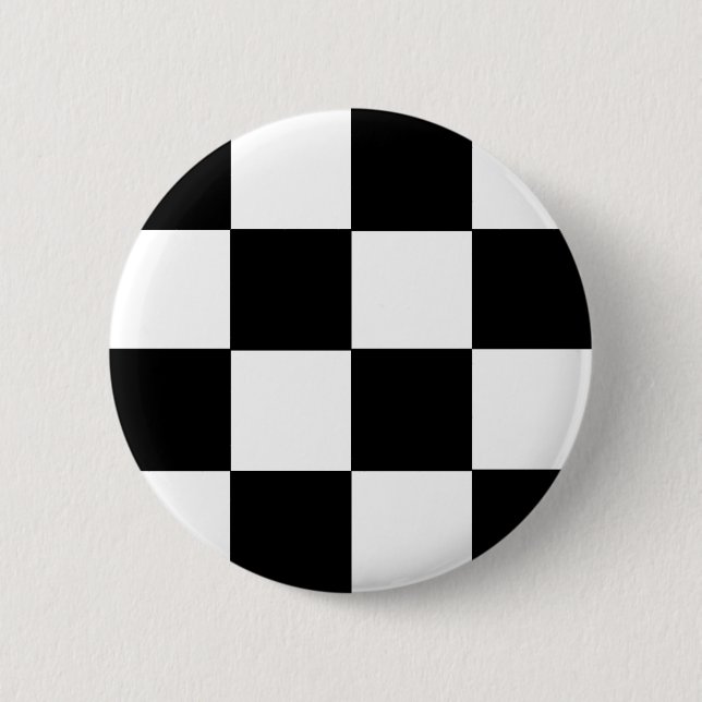 Badge Rond 5 Cm à damiers noir et blanc (Devant)