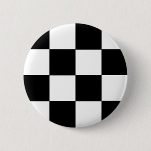 Badge Rond 5 Cm à damiers noir et blanc
