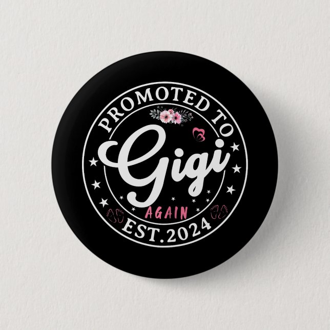 Badge Rond 5 Cm À Gigi Est 2024 Faire-part de grossesse (Devant)