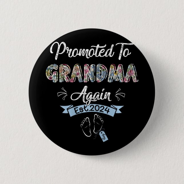 Badge Rond 5 Cm À grand-mère Est 2024 Faire-part de grossesse (Devant)