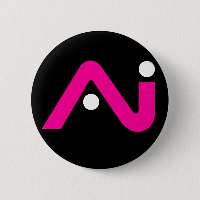 Badge Rond 5 Cm A.i. Rétro logo de rose de bouton (Devant)