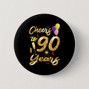 Badge Rond 5 Cm À la fête pour 90 ans 1931 90e anniversaire