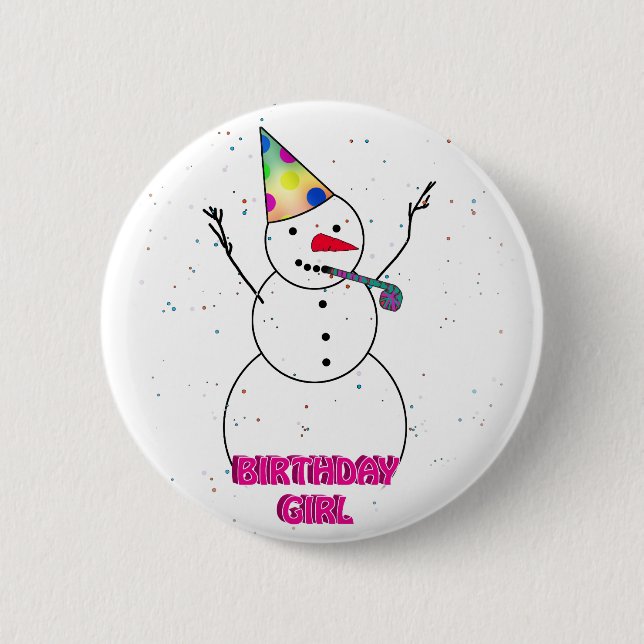 Badge Rond 5 Cm À la fille d'anniversaire ! (Devant)