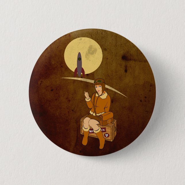 Badge Rond 5 Cm À la lune (Devant)