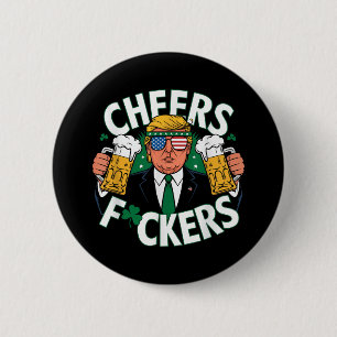 Badge Rond 5 Cm À la vôtre Saint-Patrick Funny Boire de la bière