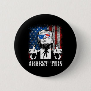 Badge Rond 5 Cm (à l'arrière) Arrêter ce Trump 2025 Drapeau améric