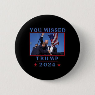 Badge Rond 5 Cm (à l'arrière) Drôle Trump 2024 Us American America