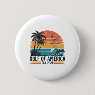 Badge Rond 5 Cm (à l'arrière) Retro Gulf Of Usa America Est 2025