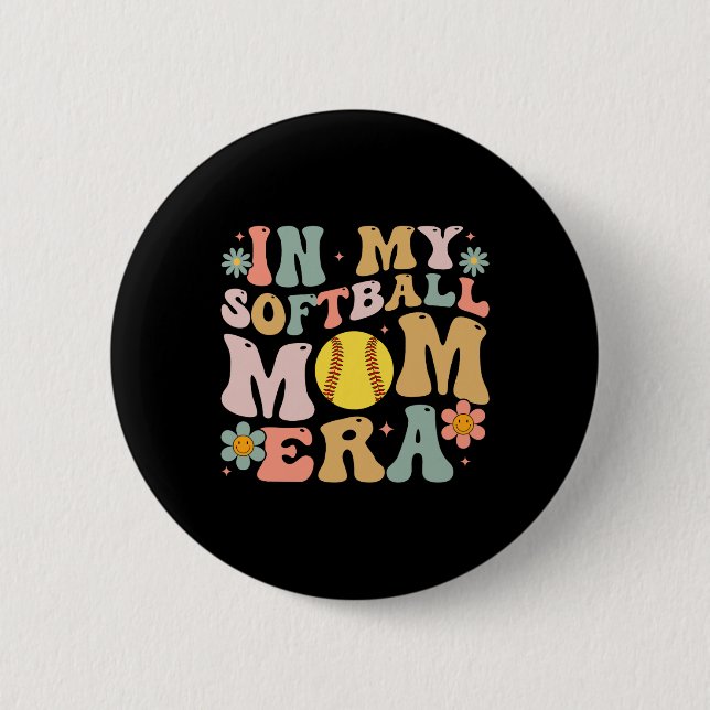 Badge Rond 5 Cm À l'ère de ma mère Softll Groovy Softll Mama pour  (Devant)