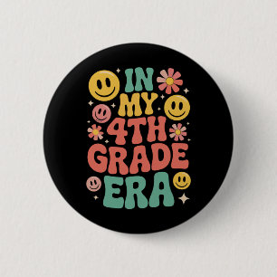 Badge Rond 5 Cm À l'ère de ma quatrième année Rétro 4e année Retou