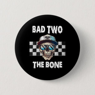 Badge Rond 5 Cm À l'Os Anniversaire Halloween Skeleton Boy Toddle