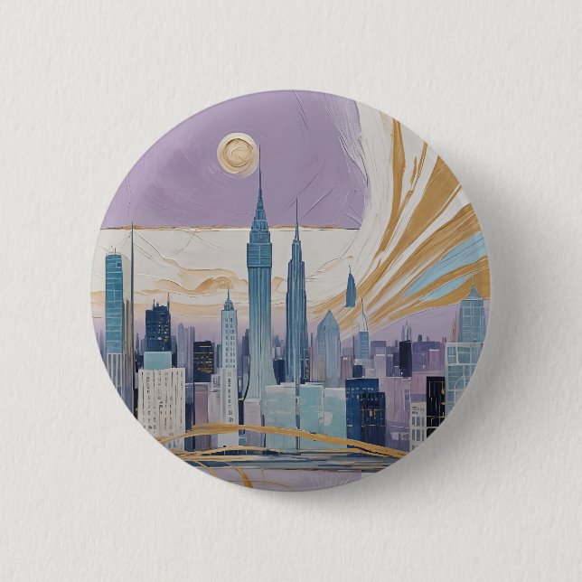 Badge Rond 5 Cm A Lunar Cityscape (Devant)