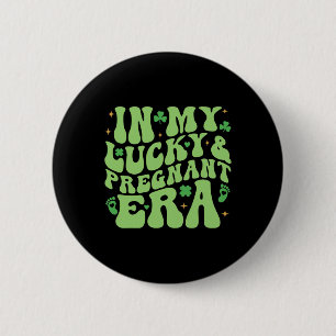 Badge Rond 5 Cm À mon époque chanceuse et enceinte, Groovy Shamroc