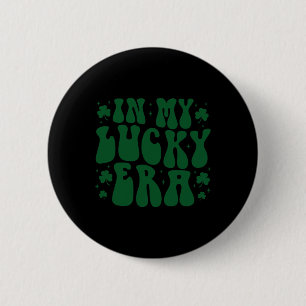 Badge Rond 5 Cm À mon époque chanceuse Groovy St Patricks Day Trèf