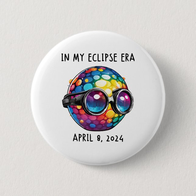 Badge Rond 5 Cm À mon ère d'éclipse solaire 2024 (Devant)