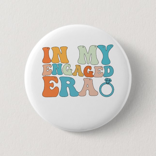 Badge Rond 5 Cm À mon ère engagée Groovy Rétro (Devant)