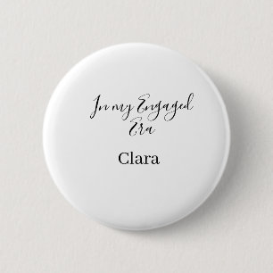 Badge Rond 5 Cm À mon ère fiancée ajouter nom date fiançailles