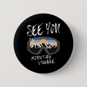 Badge Rond 5 Cm À Mountain Village Colorado Vacances Ski
