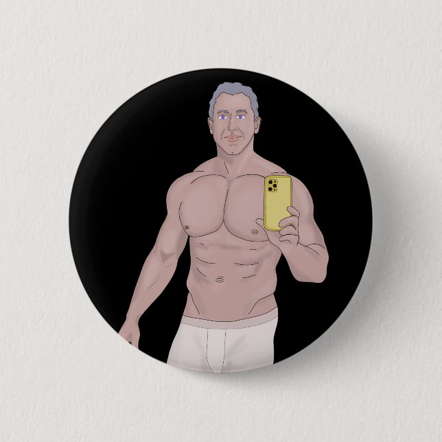 Badge Rond 5 Cm A muscular gray-haired (Devant)