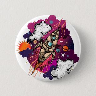 Badge Rond 5 Cm À Travers La Galaxie