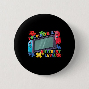 Badge Rond 5 Cm À un autre niveau Gamer 2024 jeu vidéo Autisme