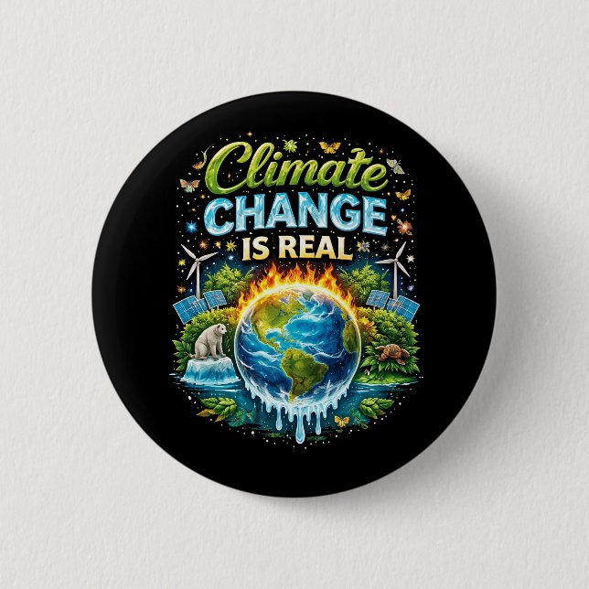 Badge Rond 5 Cm A Warming World (Devant)