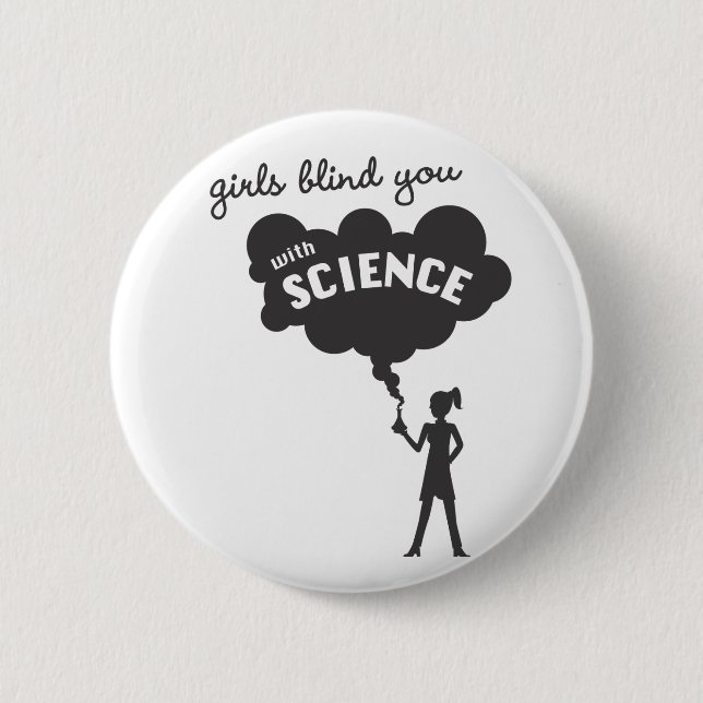 Badge Rond 5 Cm Abat-jour de filles vous avec la science (Devant)