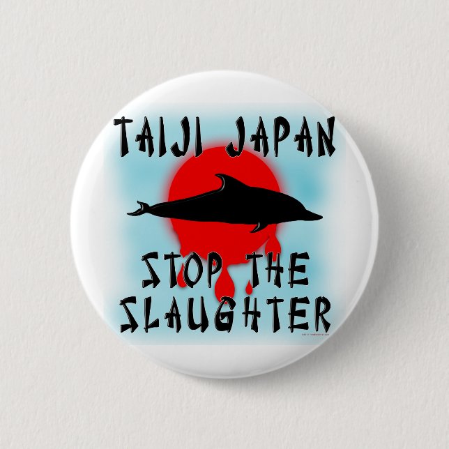 Badge Rond 5 Cm Abattage de Taiji (Devant)