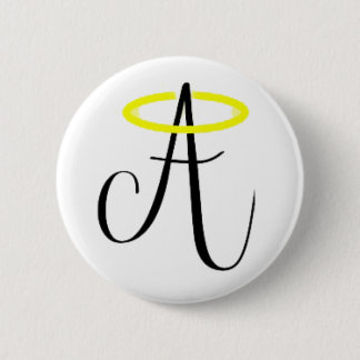 Badge Rond 5 Cm Abbie angélique - bouton noir de logo