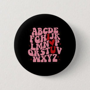 Badge Rond 5 Cm Abc Alphabet Je T'Aime Professeur D'Anglais Saint-