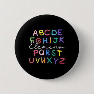 Badge Rond 5 Cm Abc Elemeno jardin d'enfants Enseignant Garçon fil