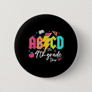 Badge Rond 5 Cm Abcd La 4e Classe Tour crayon foudre Rock Boys
