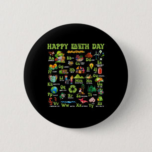 Badge Rond 5 Cm Abcs De Jour des terres Enseignant Sauver Notre Pl