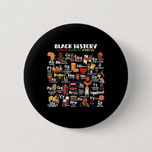 Badge Rond 5 Cm Abcs Du Mois De L'histoire Des Noirs Fierté Vive L